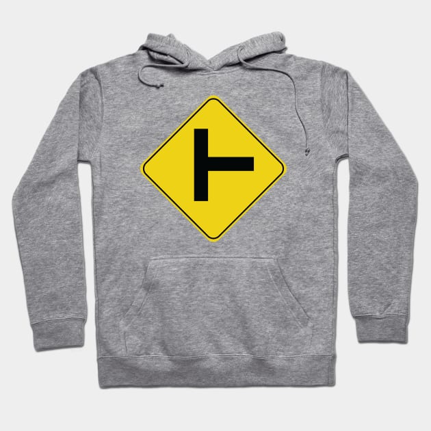 Caution Road Sign Three Way Intersection Hoodie by shanestillz